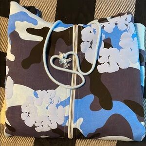 Denim Tears Blue Camo Cotton Wreath Zip Hoodie